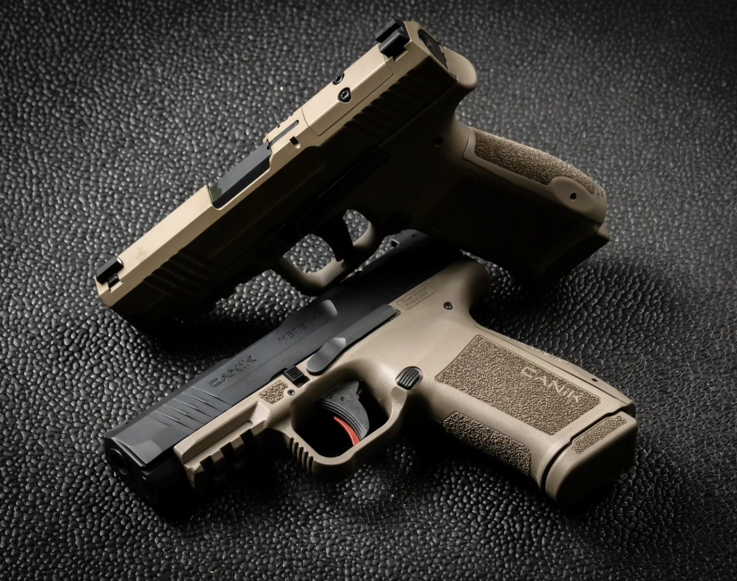 Canik MC9LS vs MC9L vs MC9 comparison of compact handguns featuring various barrel lengths and grip sizes.